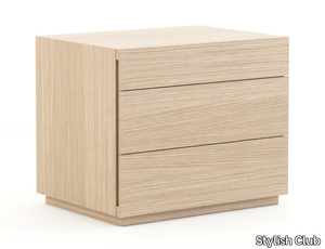 CAPRI - Rectangular wooden bedside table with drawers _ Stylish Club