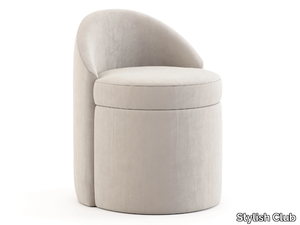 ELIS - Upholstered round fabric pouf _ Stylish Club