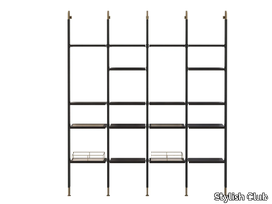 HIS - Open floor-ceiling mounted aluminium bookcase _ Stylish Club