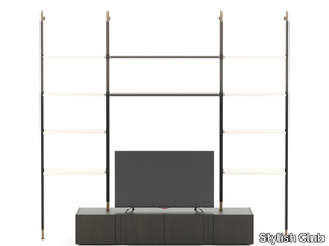 HIS - Sectional wall-mounted bookcase with TV stand _ Stylish Club