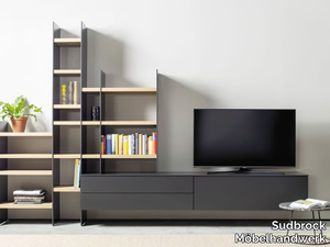 SCALA/CUBO 133 - Low TV cabinet with shelves _ Sudbrock Möbelhandwerk
