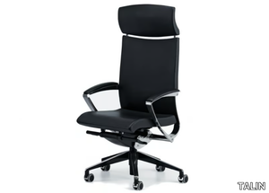 AVIA 4044 - Leather office chair with 5-Spoke base with headrest _ TALIN