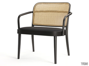 811 - Vienna straw easy chair with armrests with integrated cushion _ TON