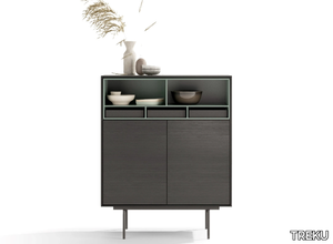 AURA 77 - Wooden highboard with doors _ TREKU