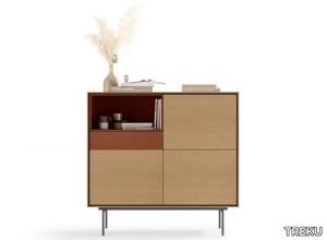 AURA 87 - Oak highboard with doors _ TREKU