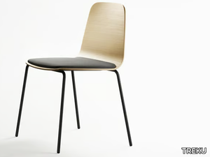 BISELL METAL - Wooden chair with integrated cushion _ TREKU