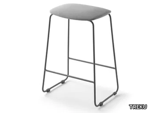 BISELL METAL - Sled base upholstered fabric stool _ TREKU