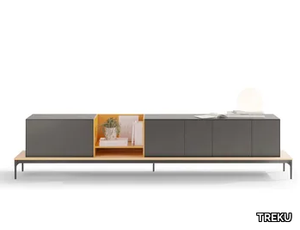 LAUKI 137 - Low modular walnut TV cabinet _ TREKU