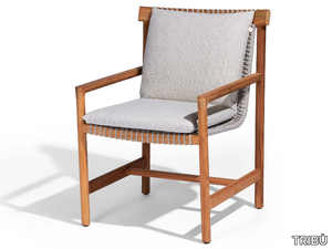 AMANU - Teak garden chair with armrests _ TRIBÙ