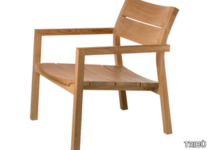 KOS - Garden teak lounge chair with armrests _ TRIBÙ