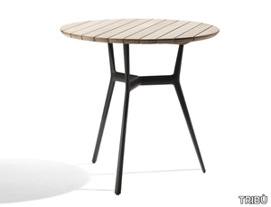 BRANCH - Round aluminium and wood garden table _ TRIBÙ