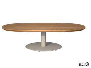 T-TABLE - Oval low teak garden side table _ TRIBÙ