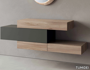 FOLDING - Wall-mounted wooden console table with drawers _ TUMIDEI