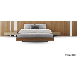 MILL - Wooden headboard with integrated nightstands for double bed _ TUMIDEI