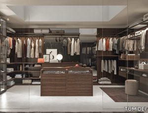 MATI - Sectional melamine-faced chipboard walk-in wardrobe _ TUMIDEI