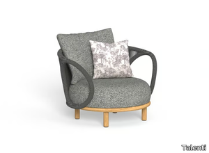 KAREN - Fabric garden armchair with removable cover with armrests _ Talenti