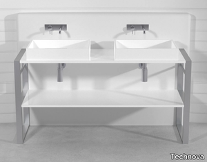 SQUARE CONSOLLE LCTB2 - Double Pietraluce® console sink _ Technova