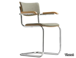 S 43 PVF - Cantilever upholstered chair with armrests _ Thonet