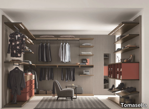 PRATICO SYSTEM - Sectional wooden walk-in wardrobe with integrated lighting _ Tomasella