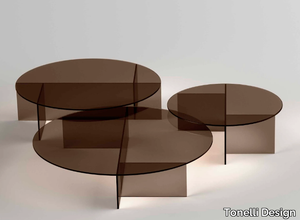 SESTANTE - Round low glass coffee table _ Tonelli Design