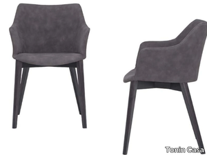 AGATA - Upholstered leather chair with armrests _ Tonin Casa