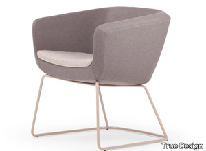 ARCA SMALL - Sled base upholstered easy chair with armrests _ True Design