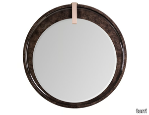 ECLIPSE - Round framed wooden mirror _ Turri