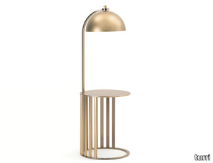 ROMA - Metal floor lamp with shelf _ Turri