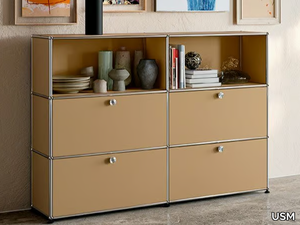 USM HALLER - Modular steel highboard with flap doors _ USM