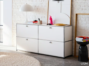 USM HALLER - Modular steel sideboard with flap doors _ USM