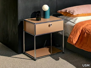 USM HALLER - Rectangular steel bedside table with drawers _ USM