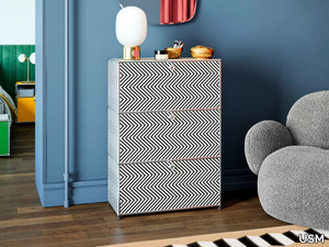 ZIGZAG - Modular metal highboard with flap doors _ USM