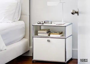 USM HALLER - Rectangular steel bedside table _ USM