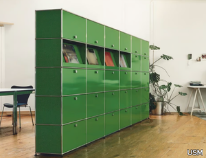 USM HALLER MODULAR OFFICE SHELVING - Tall modular metal office storage unit _ USM