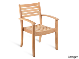 CHELSEA - Stackable teak chair with armrests _ Unopiù