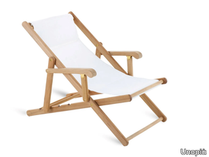 CHELSEA - Folding deck chair with teak and cotton armrests _ Unopiù