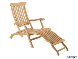 CHELSEA - Folding teak deck chair with armrests with footrest _ Unopiù