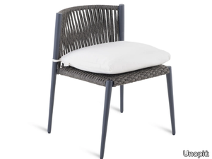 LUCE - Stackable chair in aluminum and polyolefin rope _ Unopiù