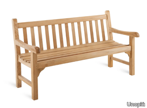 CHELSEA - Teak garden bench with armrests _ Unopiù