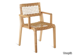 SYNTHESIS - Teak chair with armrests _ Unopiù