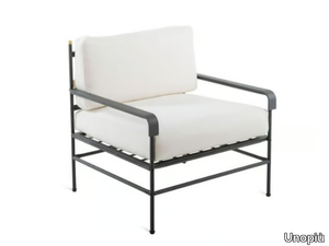 TOSCANA - Garden armchair in galvanized iron and acrylic fabric _ Unopiù