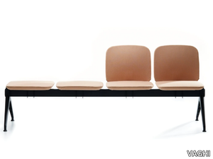 VIVA BENCH - 4-seater beam seat with padded backrest _ VAGHI