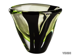 BLACK BELT OVALE - Blown glass vase _ VENINI