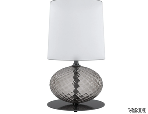 ABAT-JOUR - Blown glass table lamp with fabric lampshade _ VENINI