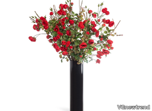 CYLINDER RED ROSES BUSH - Floral composition with glass vase _ VGnewtrend