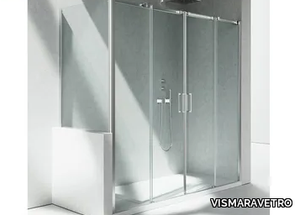 GLISS D4+DP - Corner rectangular glass shower cabin with sliding door _ VISMARAVETRO