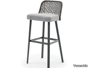 EMMA - High powder coated aluminium garden stool with footrest _ Varaschin