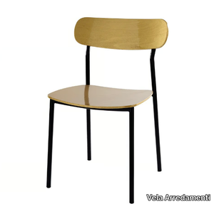 BISTRO - Stackable wooden and iron chair _ Vela Arredamenti