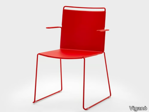 DAISY METAL - Stackable metal chair with armrests _ Viganò