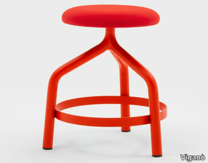 JOE LOW - Fabric and metal stool with footrest _ Viganò